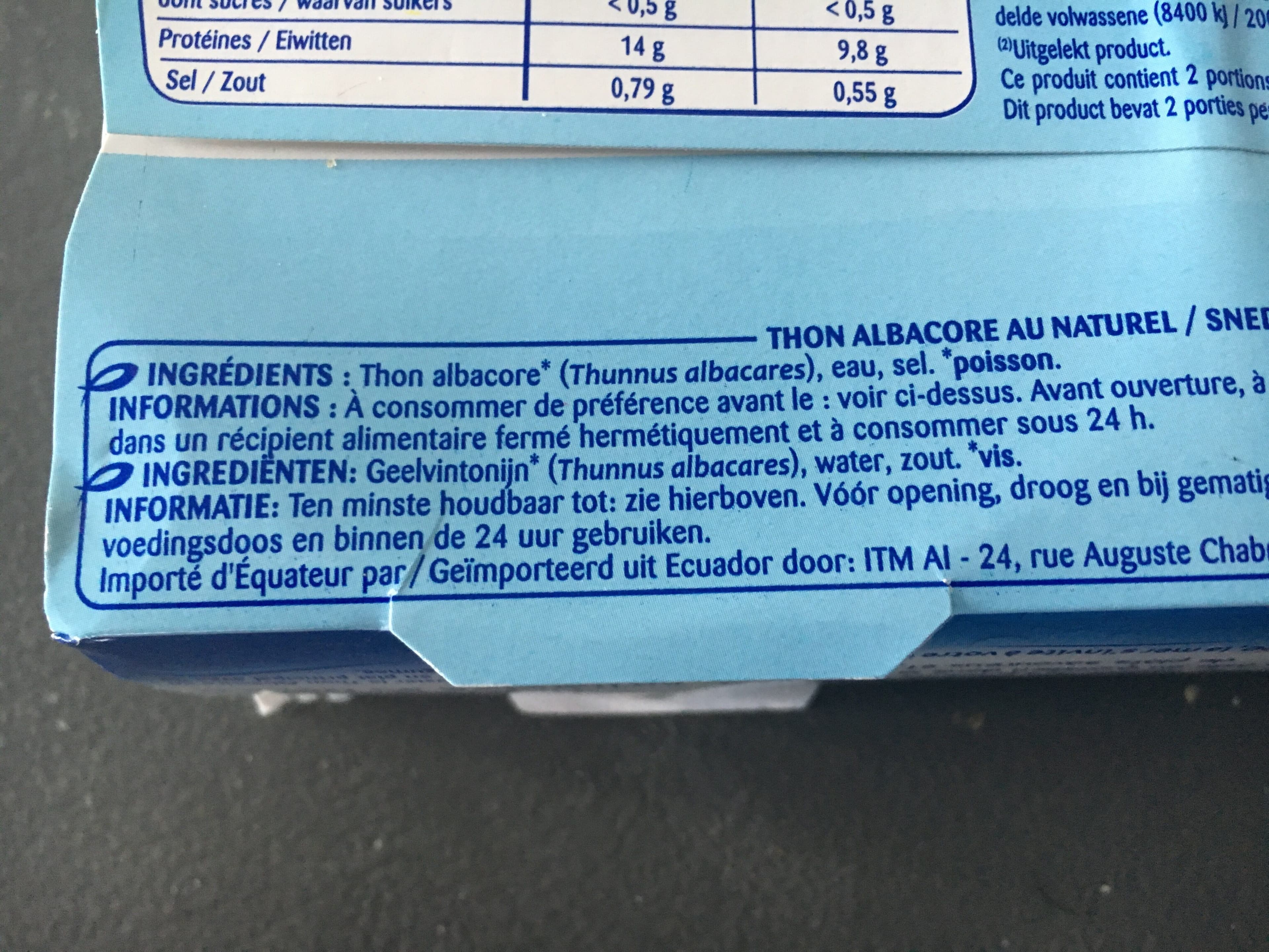 Odyssee Thon naturel albacore "tranche" packshot