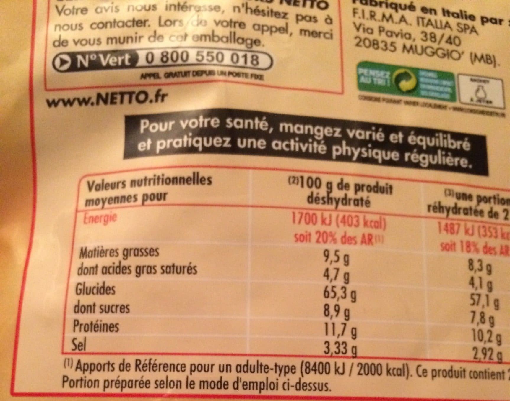 Netto Fettuccine a la carbonara packshot