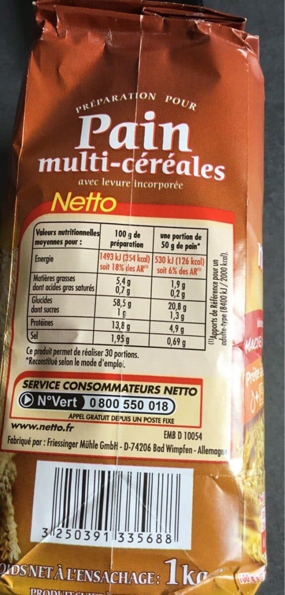 Netto Préparation pour pain aux céréales 1kg packshot
