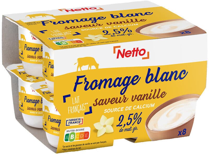 Netto Fromage frais saveur vanille 2,5% 8x100g packshot