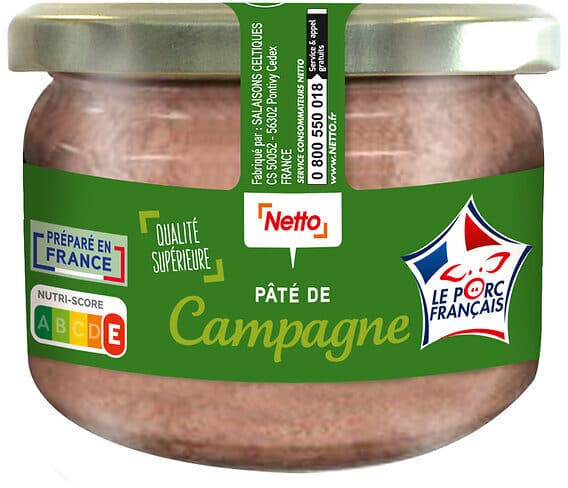 Netto VERRINE Pâté de campagne supérieur packshot