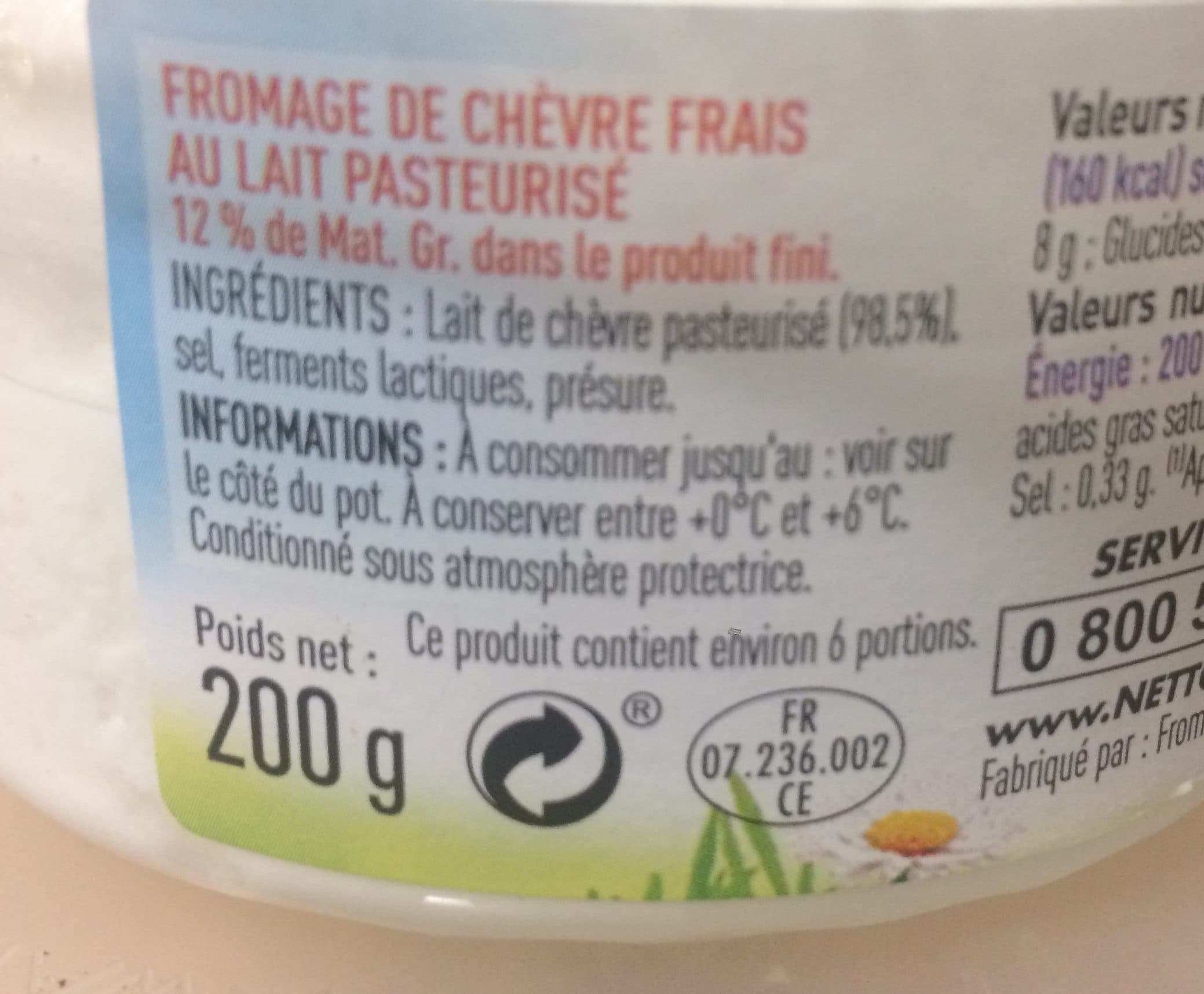 Netto PETIT CHEVRE FRAIS 200g packshot
