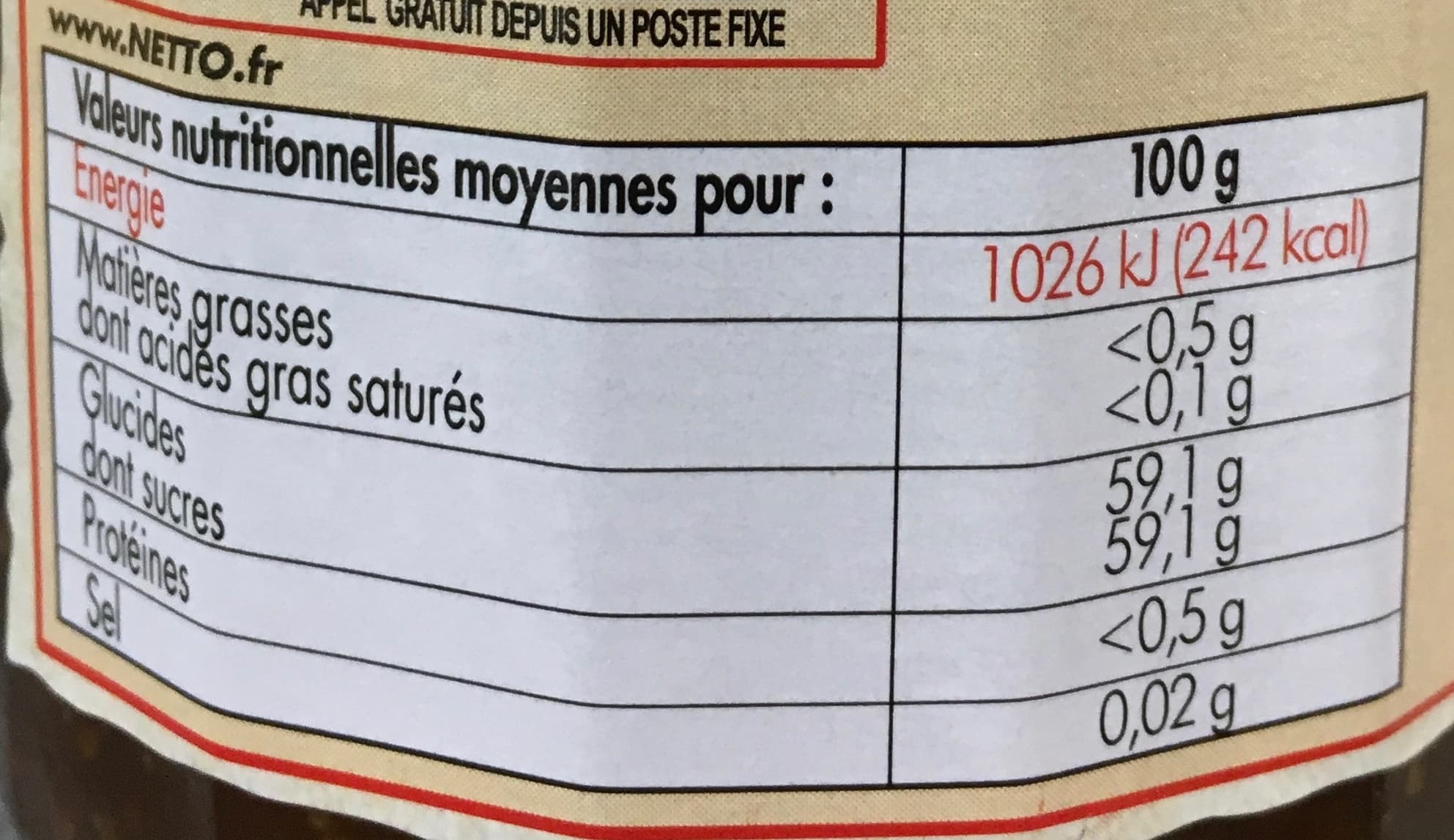 Netto CONFITURE EXTRA de figues 50% fruits packshot