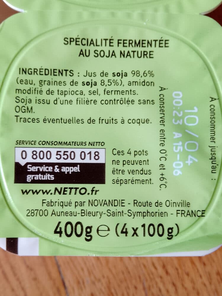 Netto Specialite soja nature 4x100g packshot