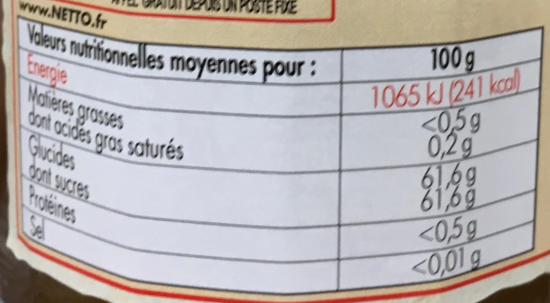 Netto MARMELADE d'oranges 28% fruits packshot