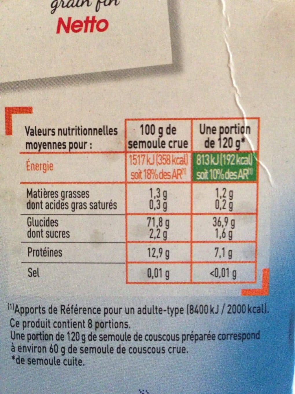 Netto NETTO Couscous fin étui 500 gr packshot