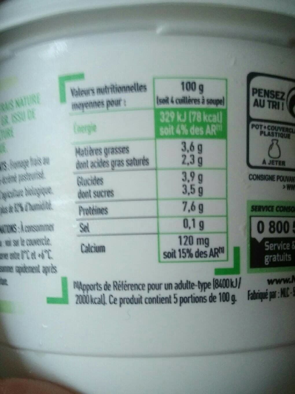 Netto Fromage blanc 3,6% de Matière Grasse BIO packshot