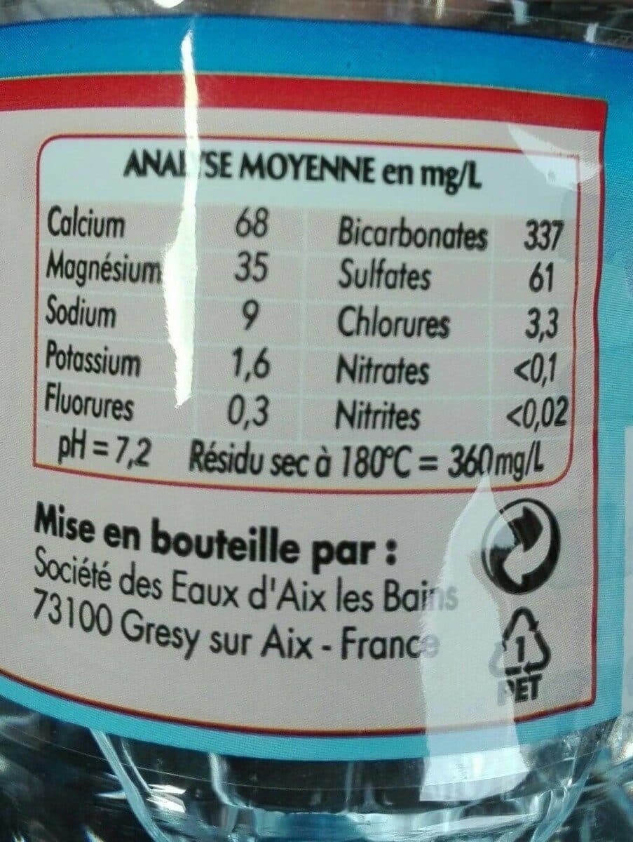 Aix Eau minérale naturelle Aix les bains packshot