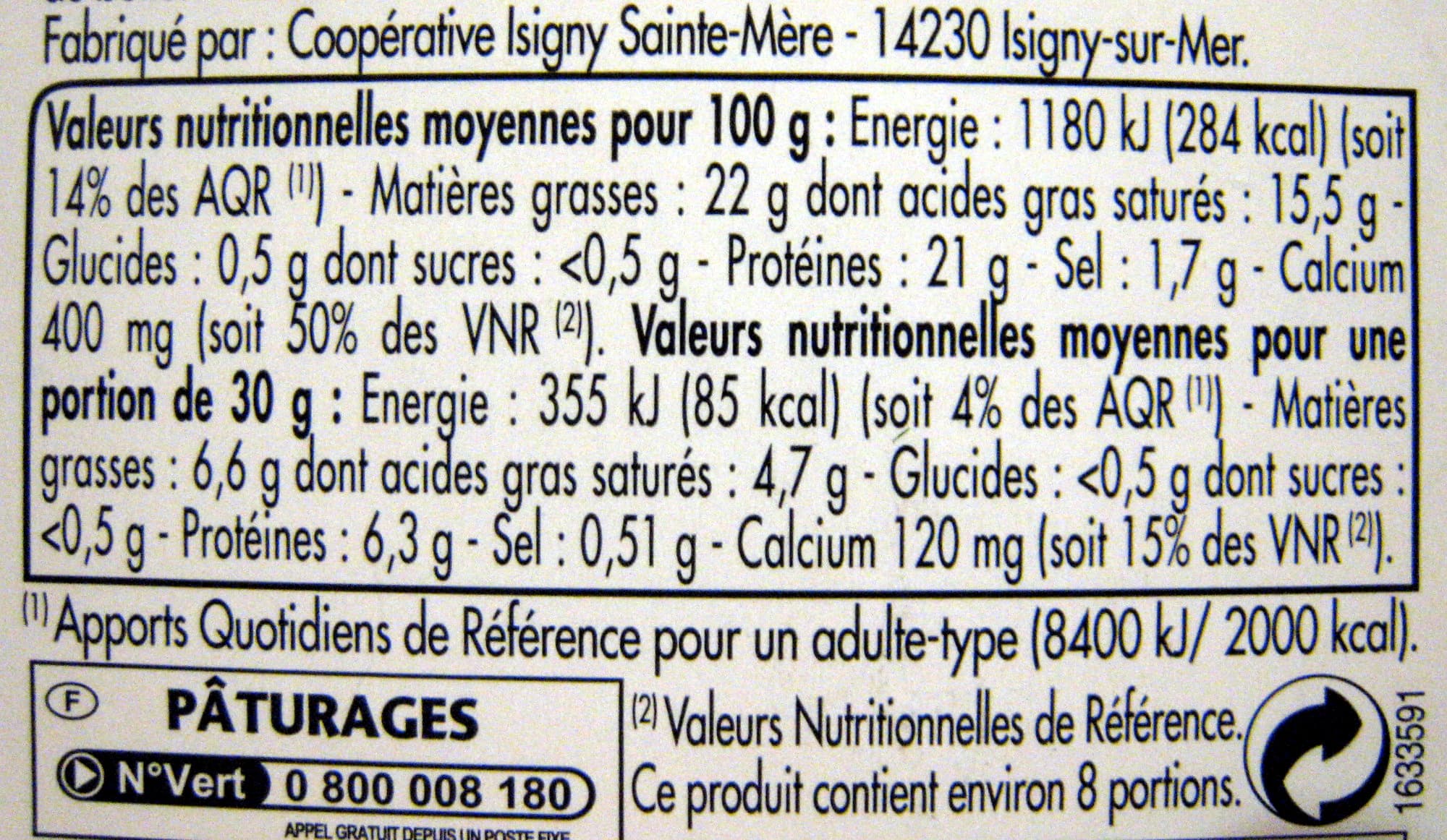 Pâturages Camembert bio 250g packshot