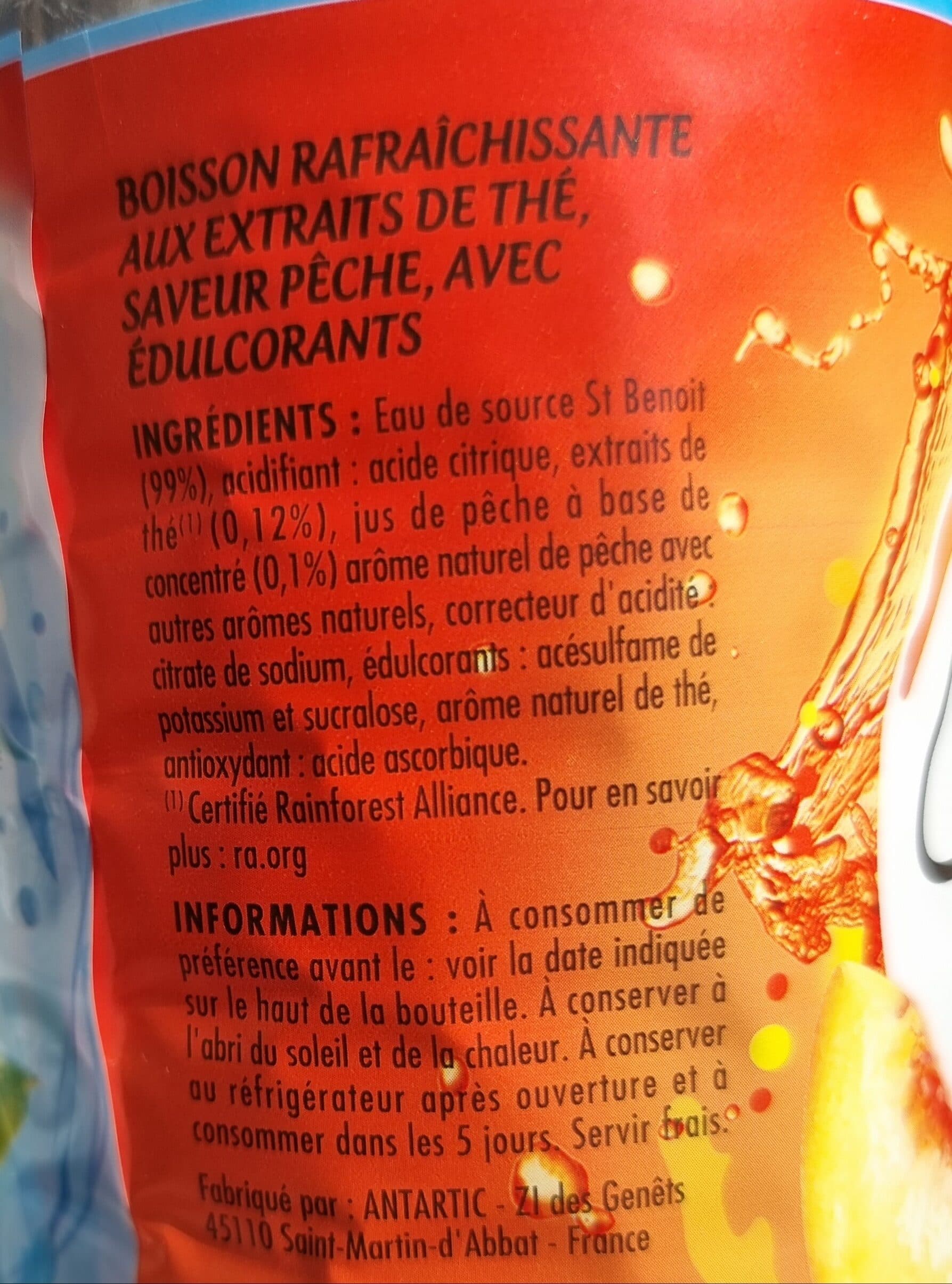 Intermarché Boisson iced tea zéro saveur pêche packshot