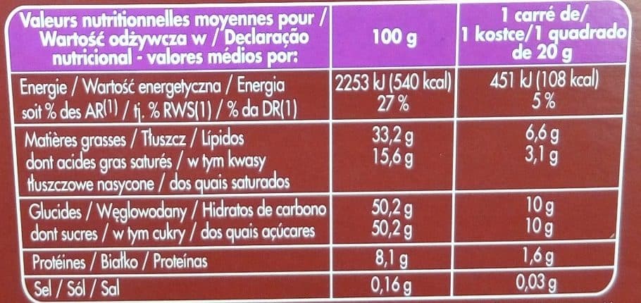 Intermarché Tablette bloc chocolat au lait aux raisins et noisettes entières - 200g packshot