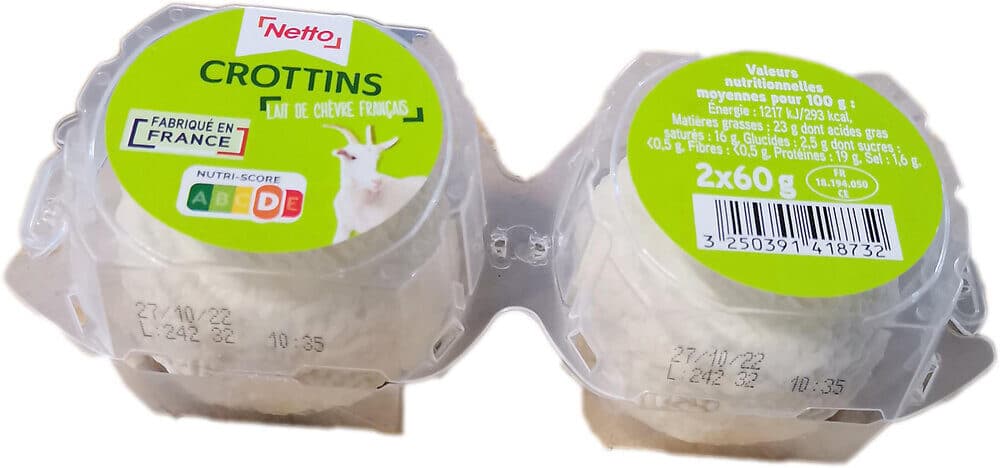 Netto Crottin de chevre 2x60g packshot