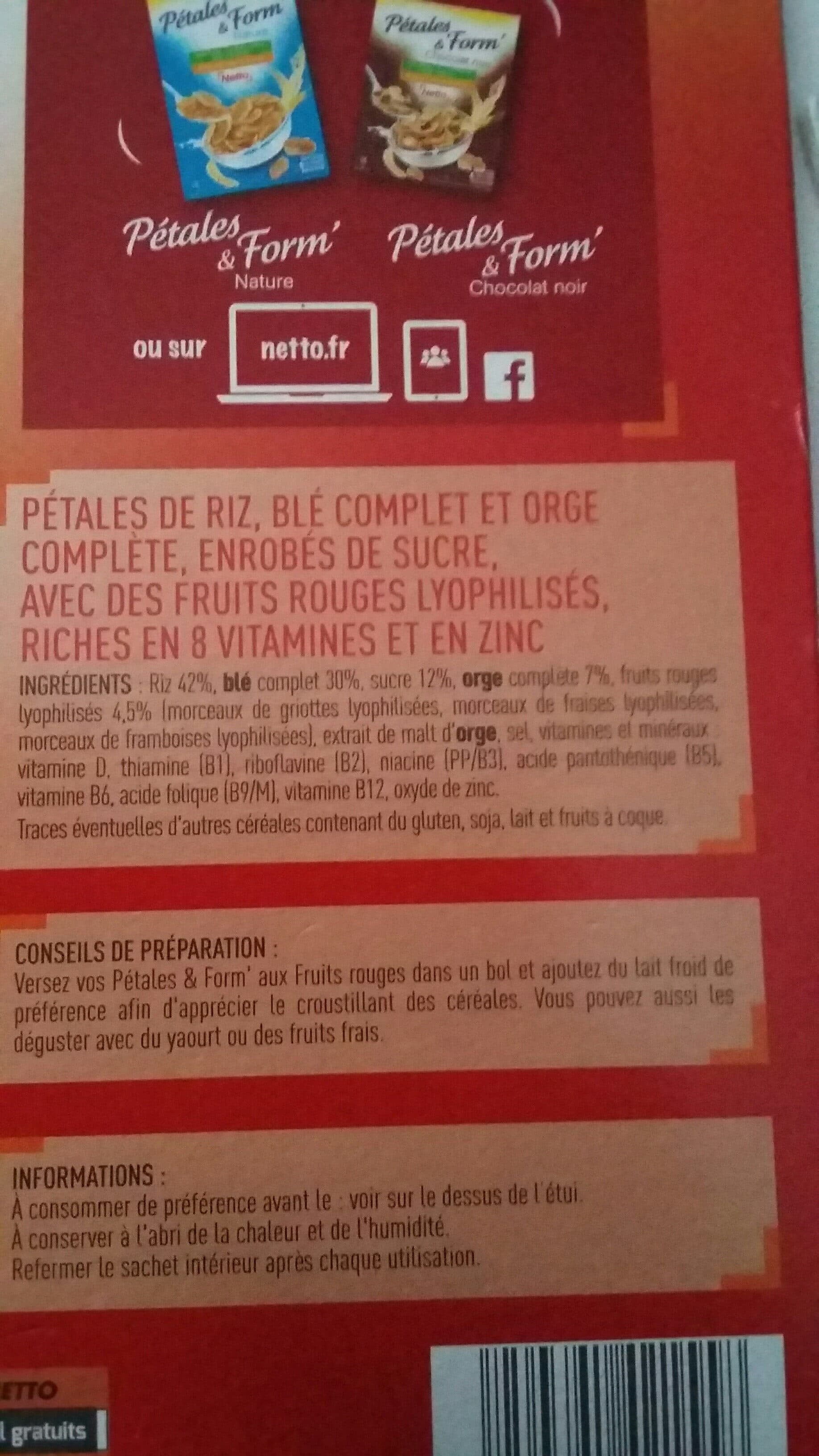 Netto Pétales & Form' Fruits rouges - 300g packshot