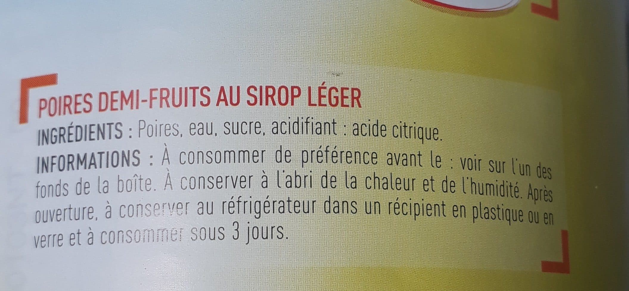 Netto POIRES AU SIROP LEGER - boîte 4/4 packshot