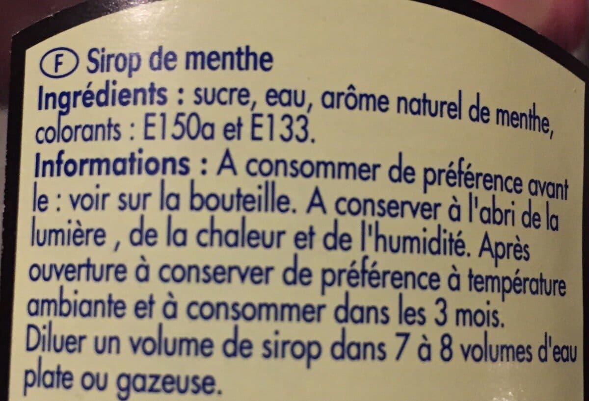 Open Food Facts Sirop de menthe packshot