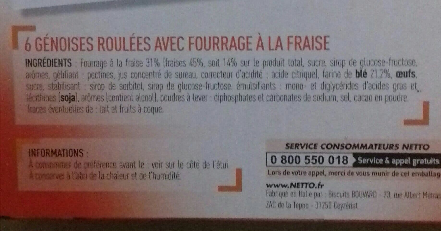 Netto Mini roulés à la fraise x6 packshot