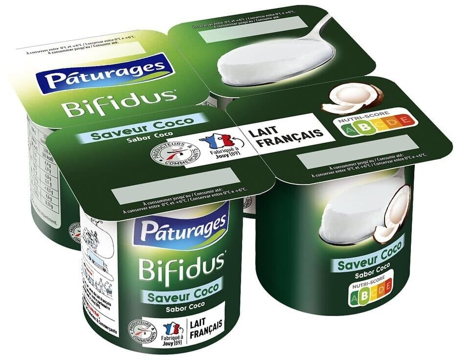 Pâturages Bifidus coco 4x125g packshot