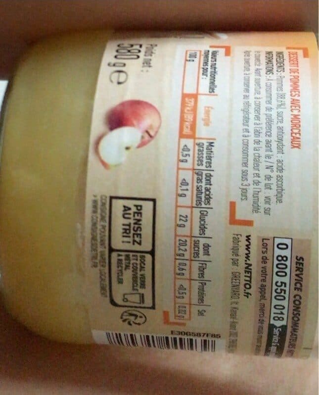 Netto BOCAL DESSERT de pommes avec morceaux packshot