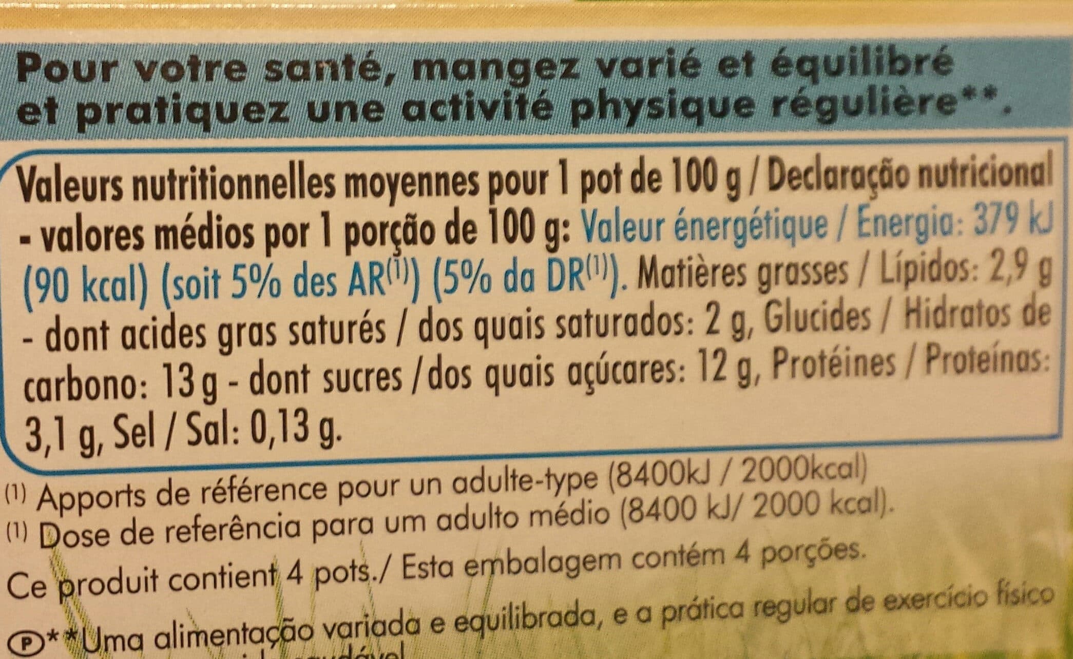 Pâturages Yaourt brasse a la vanille bio 4x100g packshot