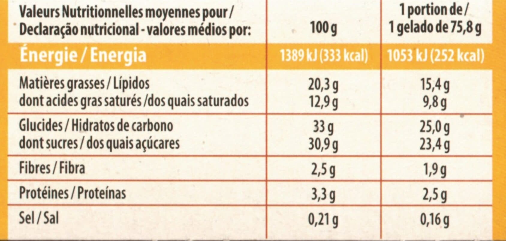 Adélie Colosse vanille (G) enrobage chocolat au lait - macadamia - amandes x4 - 100mL packshot