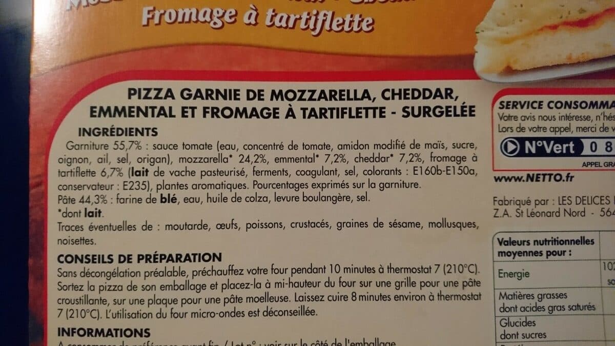 Netto Pizza Di Pierra Fromages surgelée 400g packshot