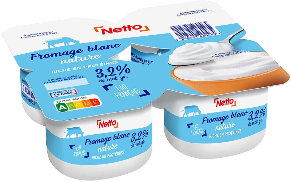 Netto Fromage frais nature 3,2% 4x100g packshot