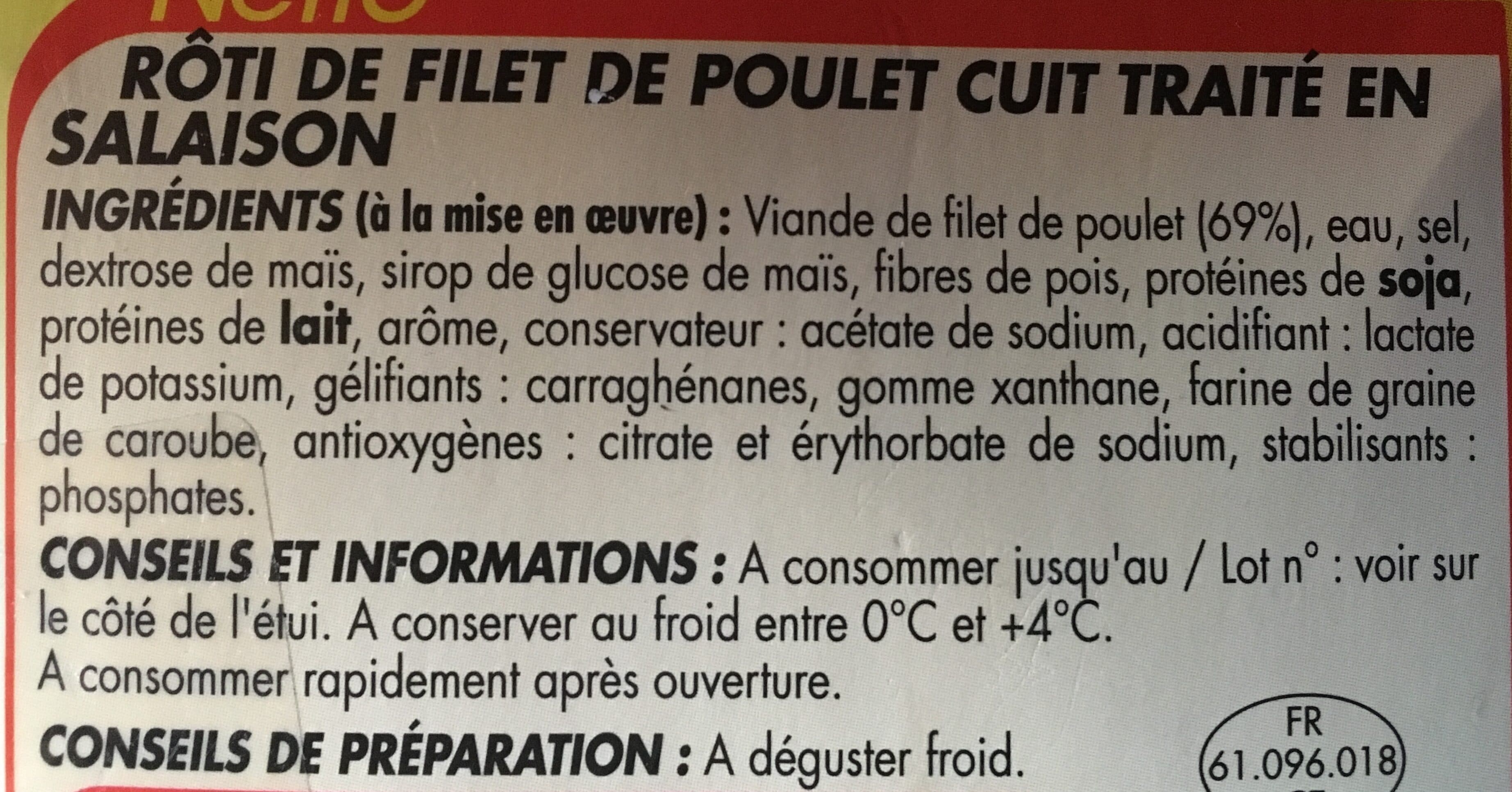 Nett Rôti de filet de poulet cuit 450g GRM packshot