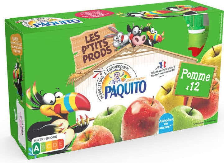 Paquito Compote de pomme allégée en sucres packshot