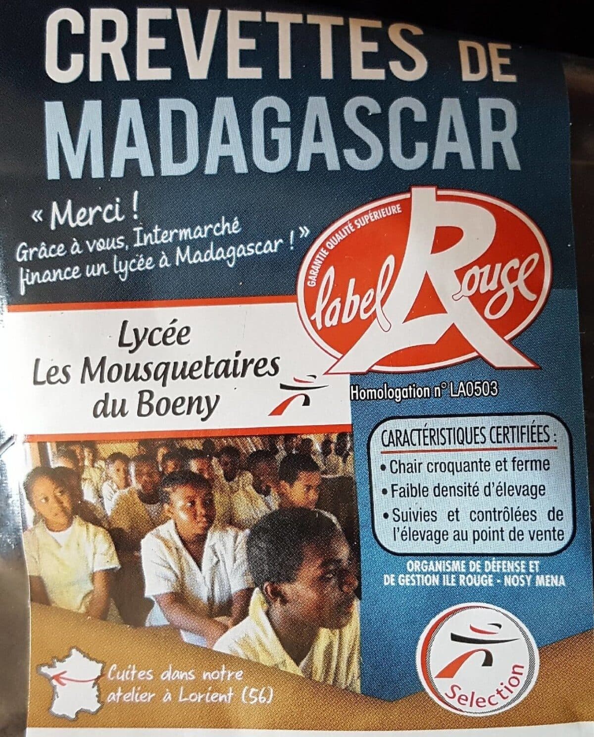 Intermarché Crevettes entieres cuites packshot