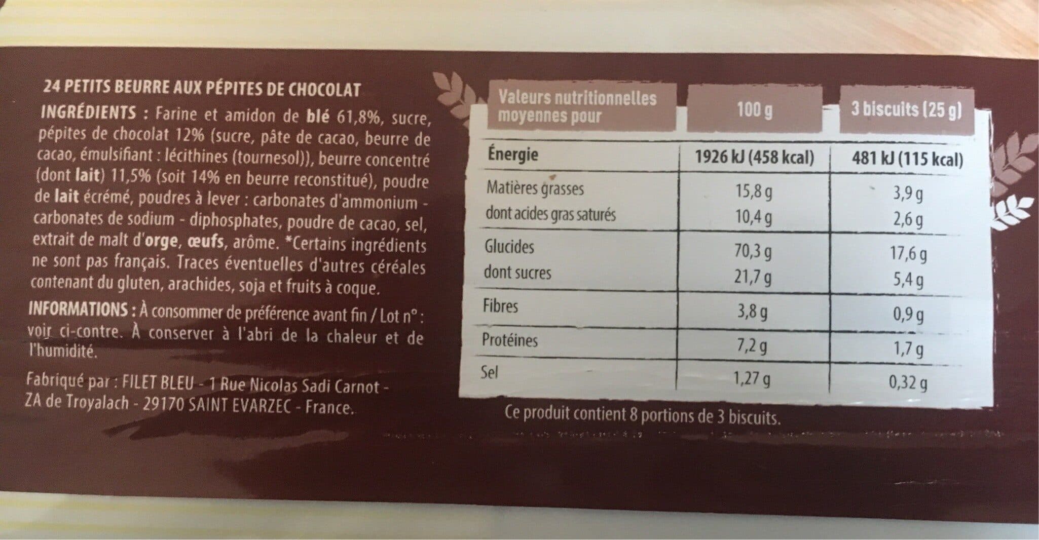 Chabrior Petit beurre pépites de chocolat - 200g packshot
