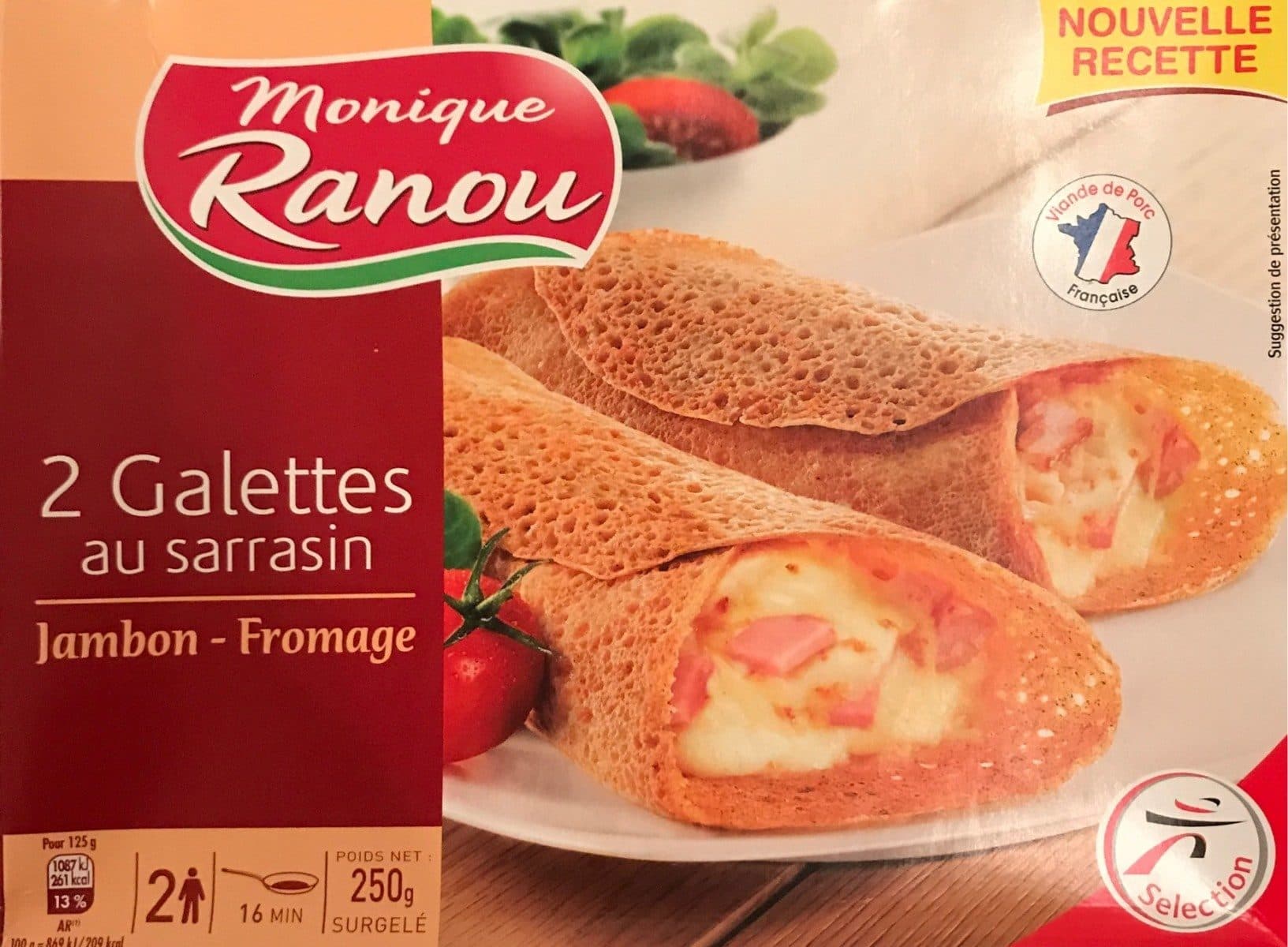 Claude leger 2 Galettes au sarrasin Jambon -Fromage packshot