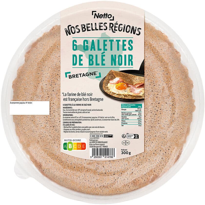 Netto Galettes de ble noir x6 packshot