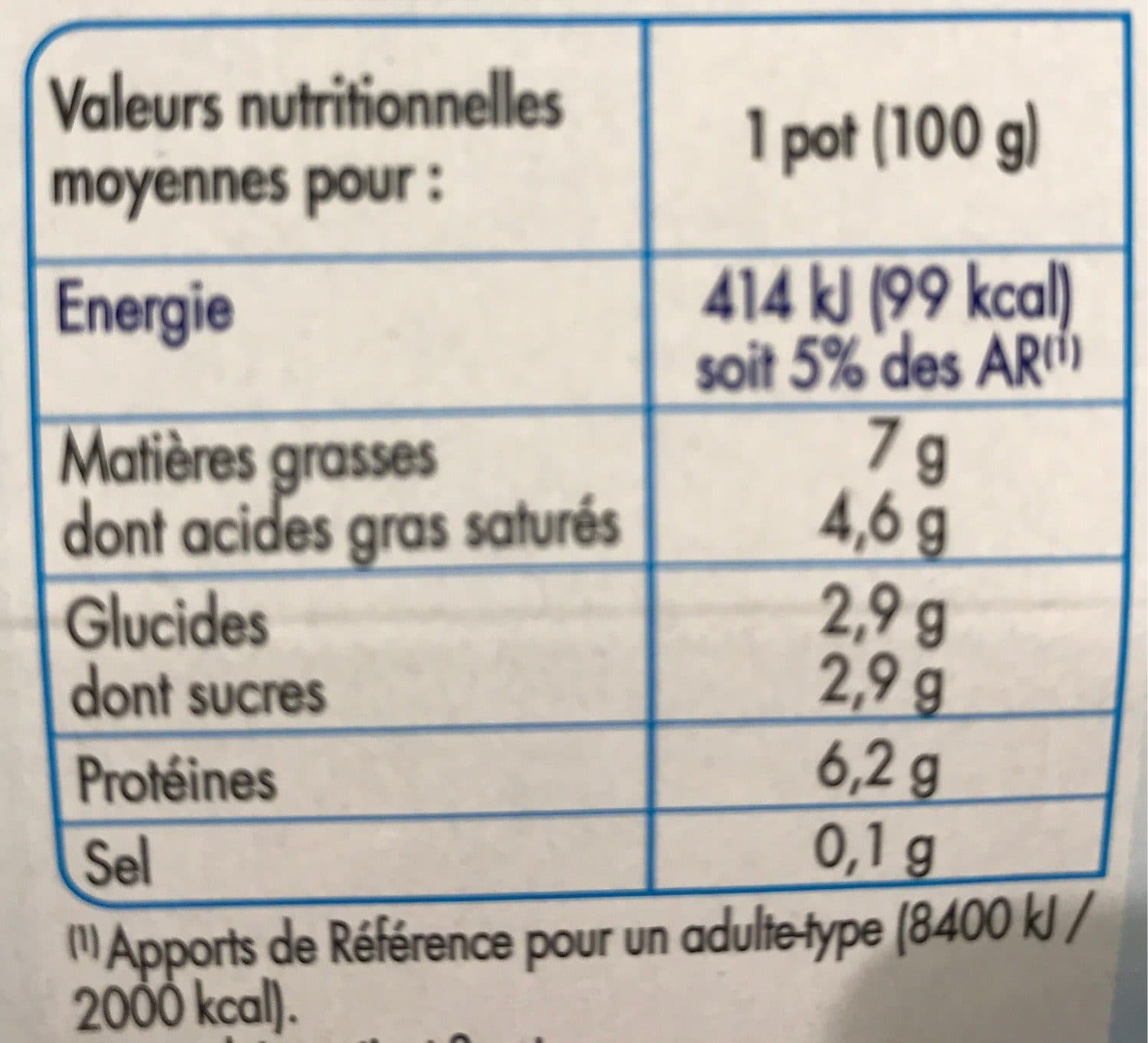 Pâturages Fromage frais nature 7% mg 8x100g packshot