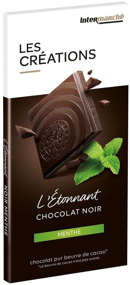 Intermarché Tablette dégustation Chocolat noir menthe - 100g packshot