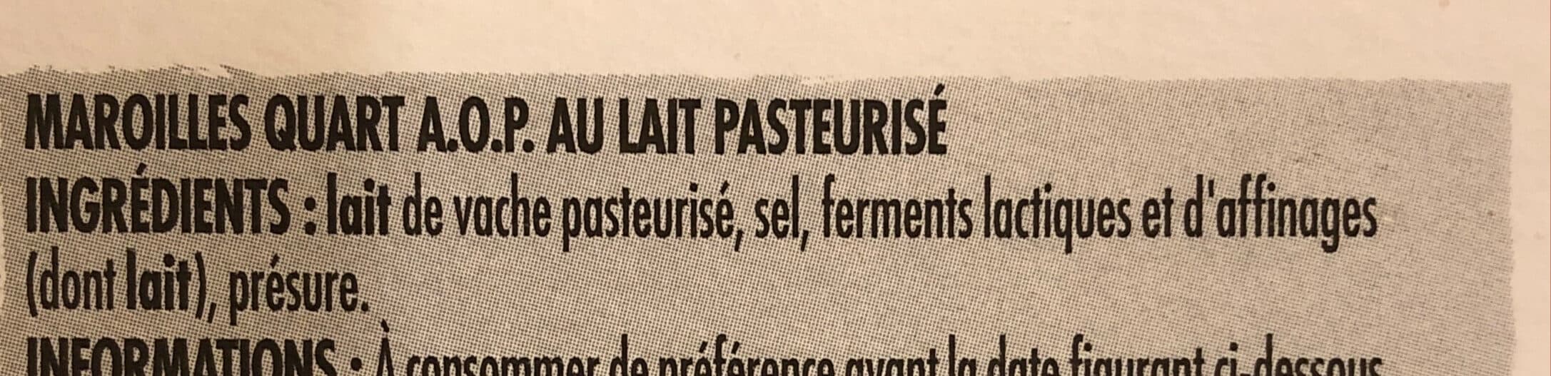 Itineraire des saveurs Maroilles quart aop lp 200g packshot