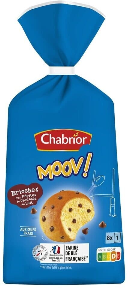 Chabrior MOOV Briochettes aux pépites de chocolat au lait *8 336g packshot
