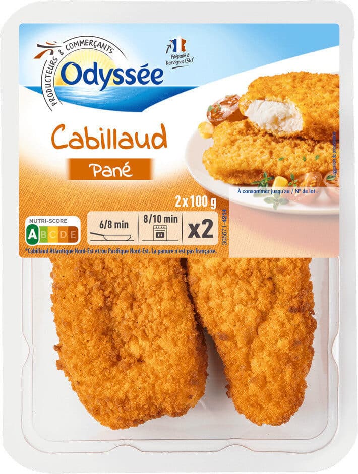 Odyssee Pané de cabillaud x2 - MSC - 200g packshot