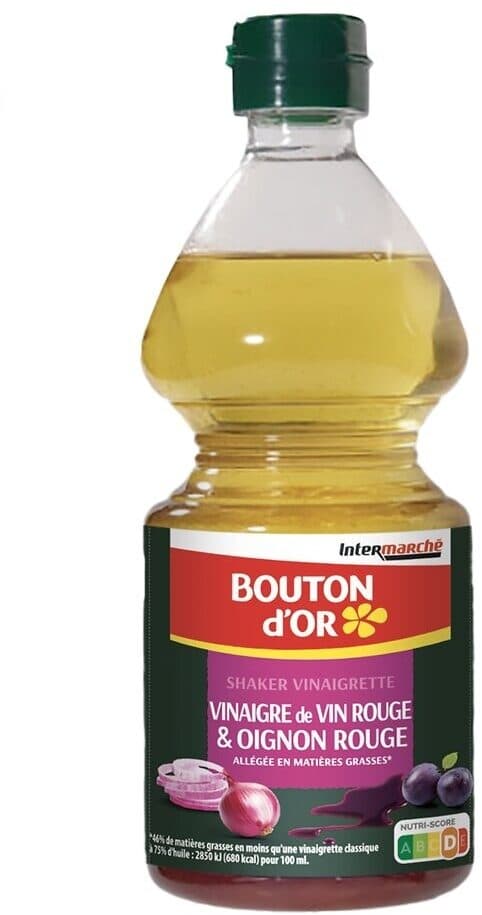 Bouton d'or Vinaigrette légère - vinaigre de vin rouge et oignons rouges - 50cl packshot