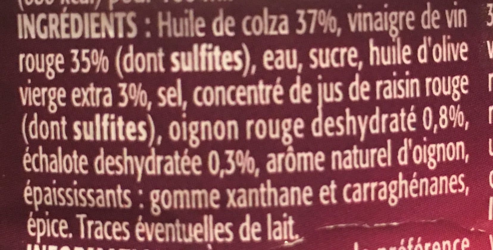 Bouton d'or Vinaigrette légère - vinaigre de vin rouge et oignons rouges - 50cl packshot