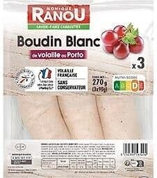 Monique Ranou BOUDIN BLANC VOLAILLE AU PORTO X3 (saisonnier hiver d'octobre à mars) packshot