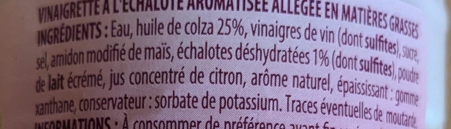 Bouton d'or Vinaigrette à l'échalote 500ml packshot