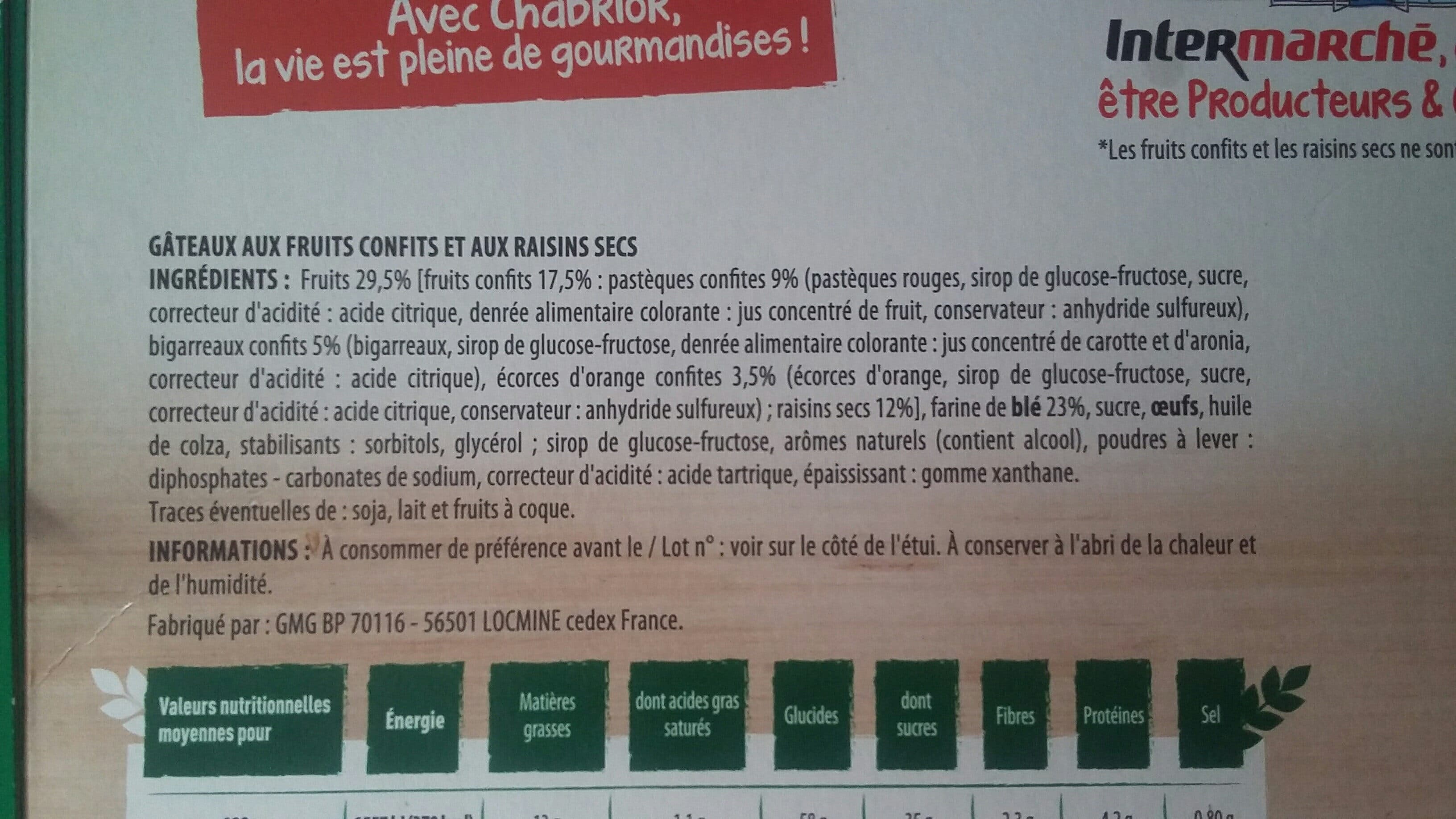 Chabrior Mini cakes aux fruits x10 packshot