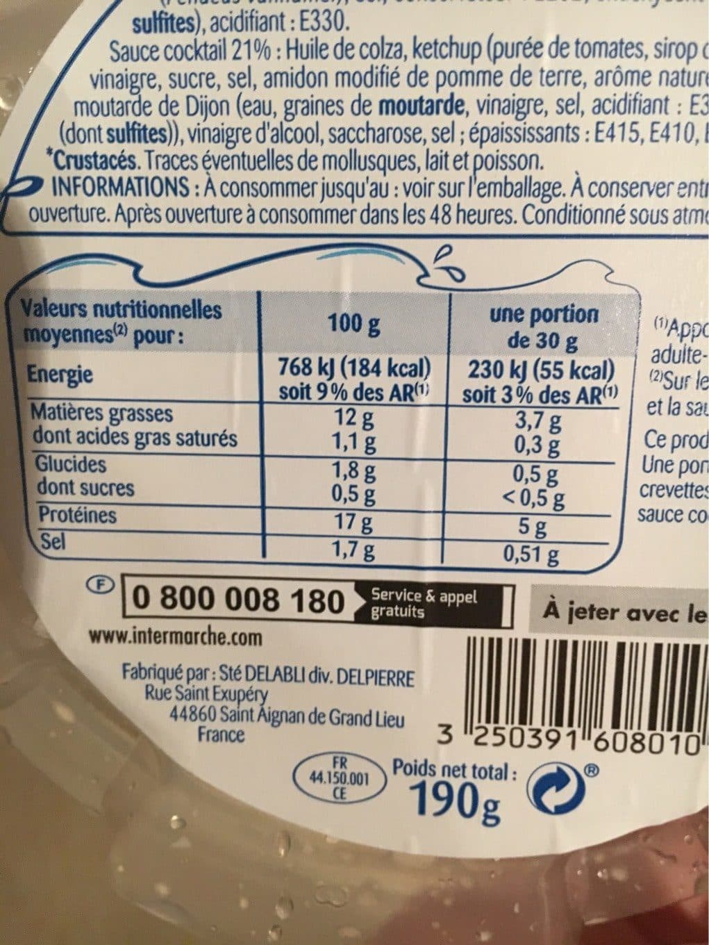 Odyssee Couronne de crevette - ASC - & sauce cocktail - 190g packshot