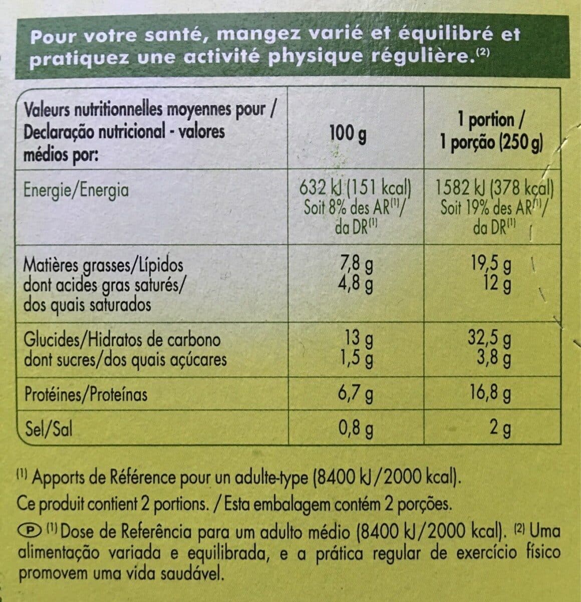Monique ranou Lasagnes chèvre épinards 500g packshot