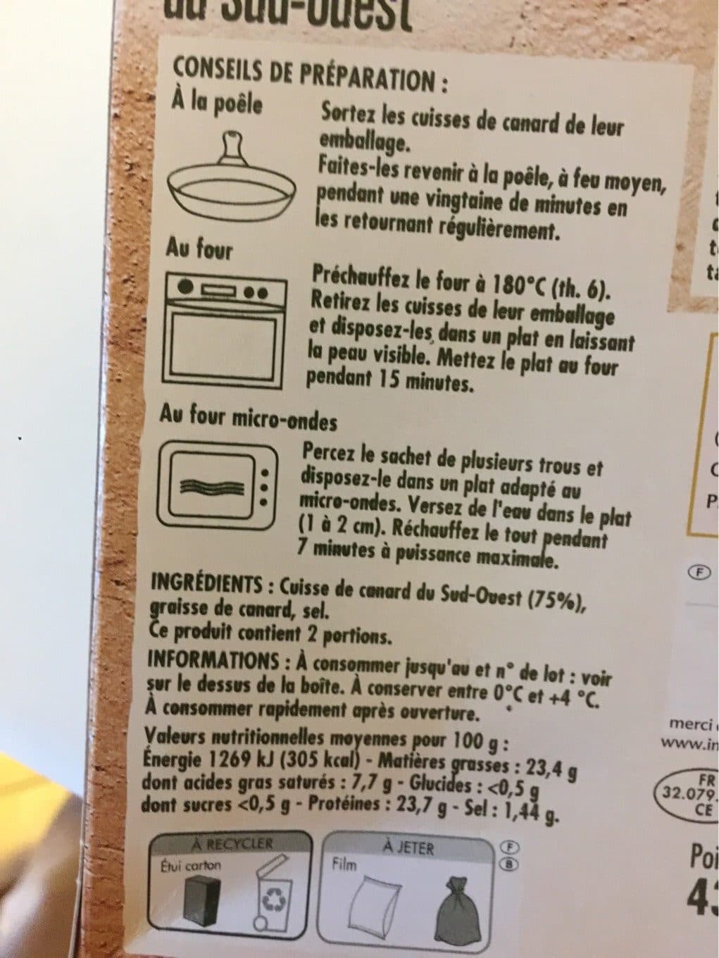 Itineraire des saveurs CUISSES DE CANARD DU SUD OUEST IGP CONFITES - 430g packshot