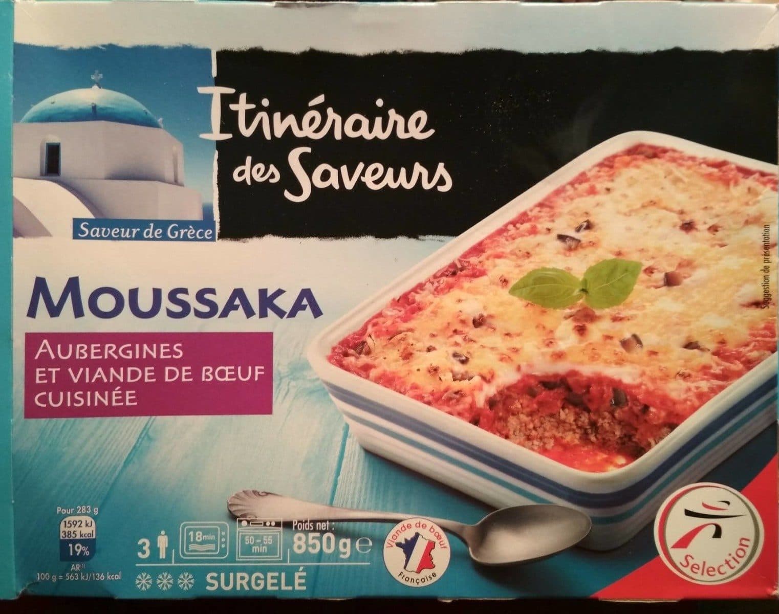 Itineraire des saveurs Moussaka (Aubergines et viande de bœuf cuisinée) packshot