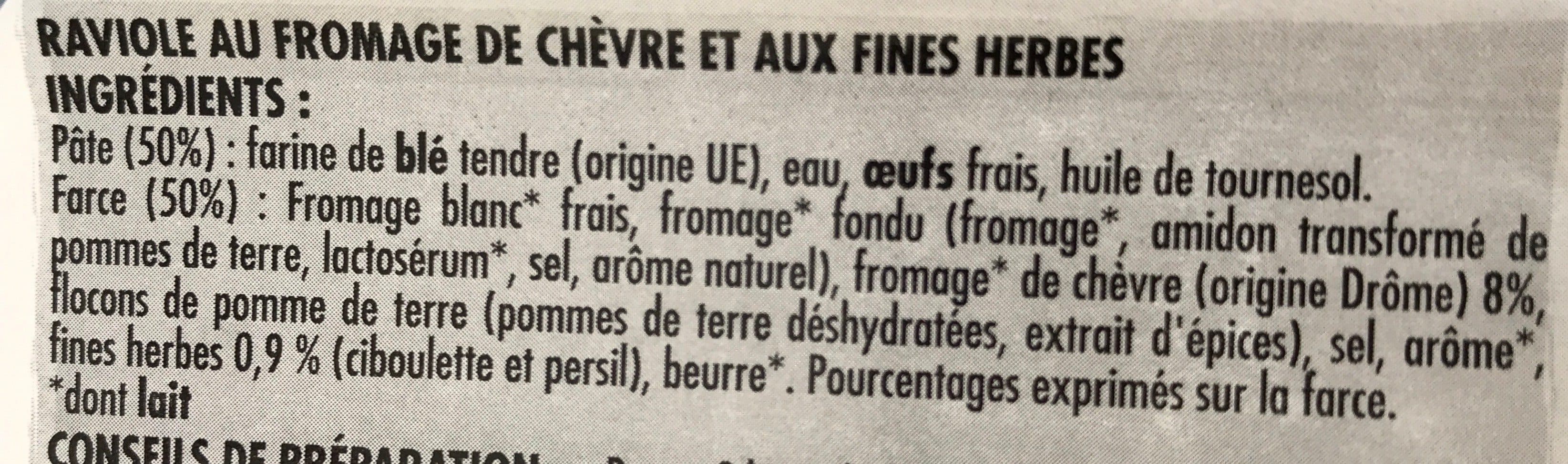 Itineraire de nos regions RAVIOLES CHEVRE FINES HERBES 240g packshot