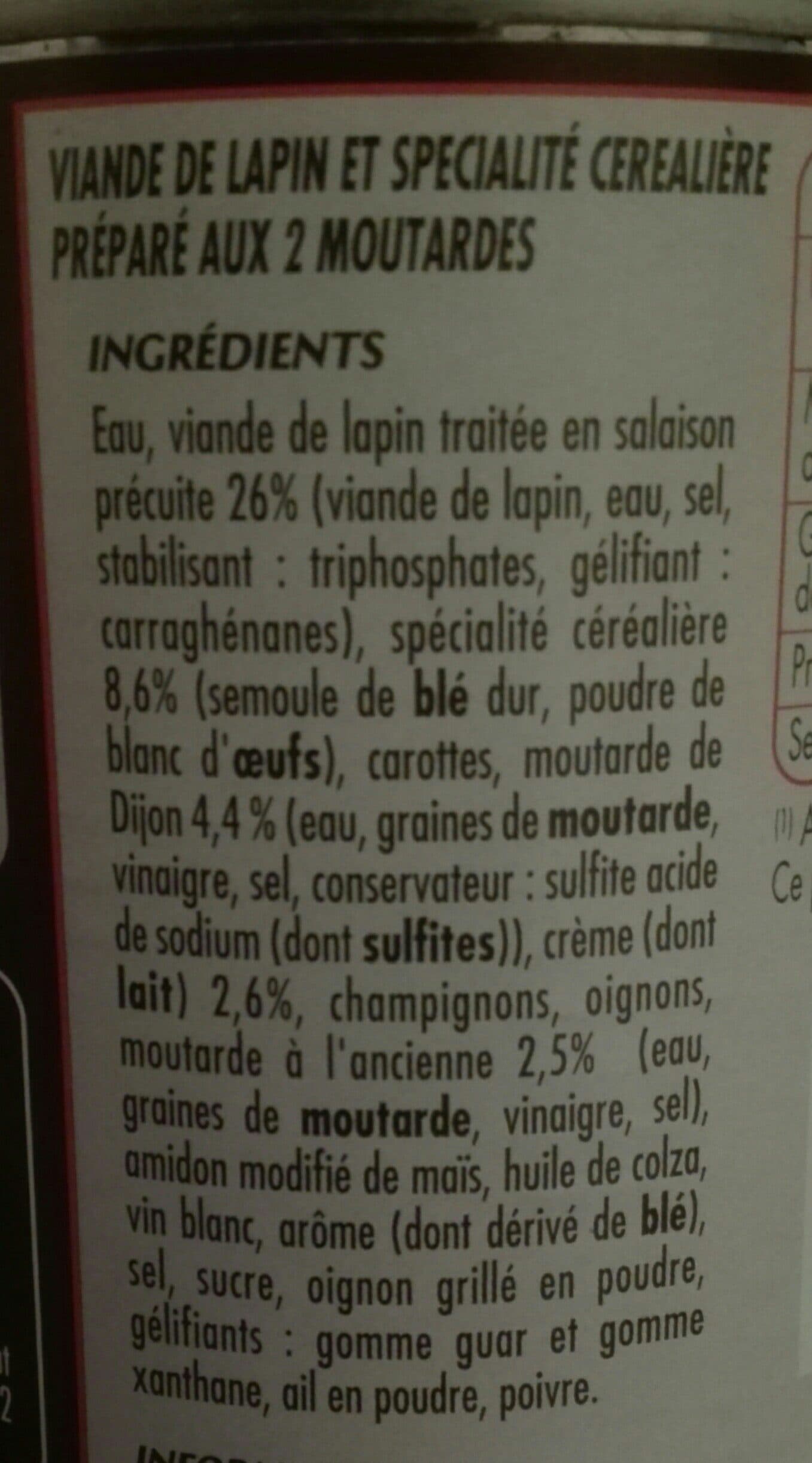 Monique ranou Lapin aux deux moutardes et pâtes 400g packshot