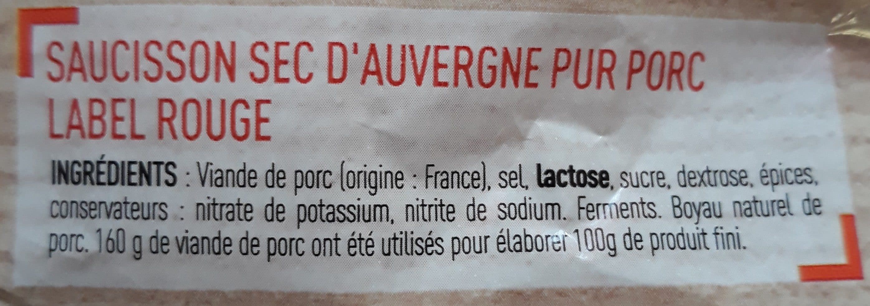 Netto HD Saucisson sec Auvergne Label Rouge 250g packshot