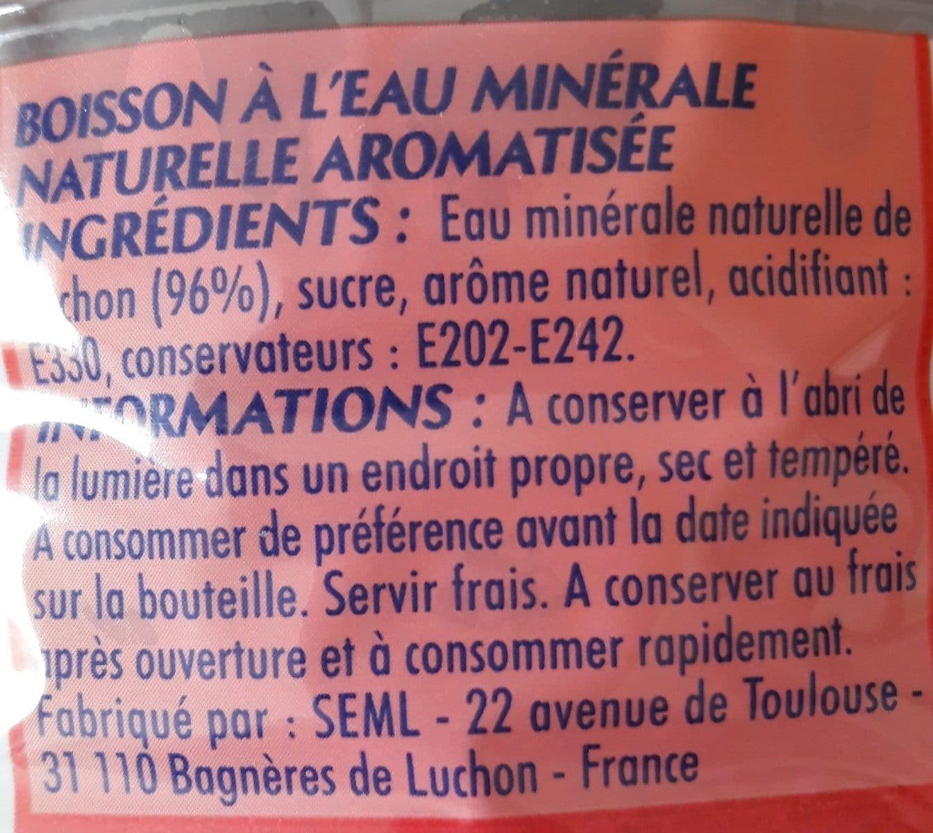 Luchon Boisson à l'eau minérale naturelle aromatisée packshot